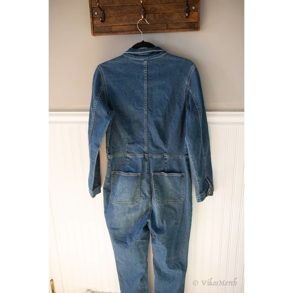 Free People Lennox Jumpsuit Coveralls Denim Large NEW - Picture 7 of 7